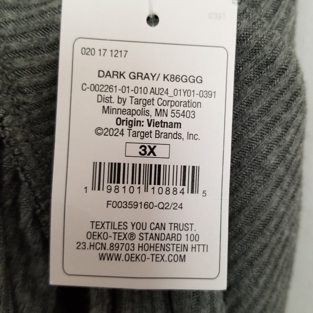 NWT Auden Dark Gray Cozy Ribbed SOFT Jogger Pajama Pants Size 3X - Picture 6 of 7